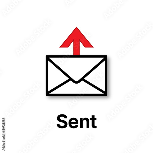 Simplified e-mail icon. Modern linear PNG icon for UI design. sent mail pictogram. email category symbol.