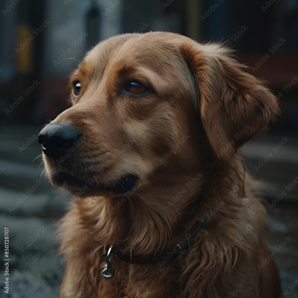 Obraz premium The dog looks sad It's like crying.