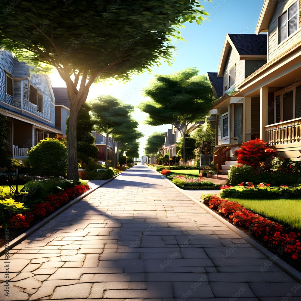 neighborhood at dusk neighborhood at dusk