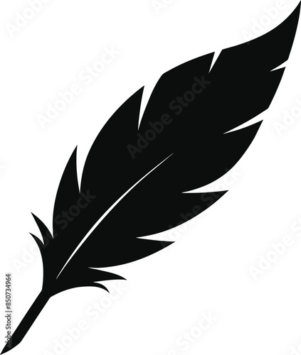 feather logo vector illustration, feather logo silhouette, Bird Feather 