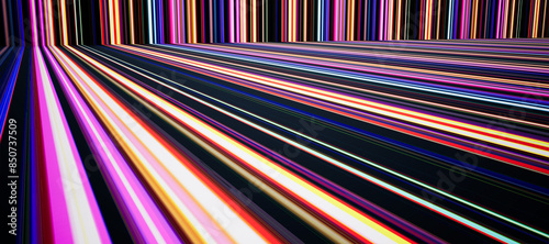 Colorful abstract light streaks effect animation background. Music festival and nightclub stage visual. 