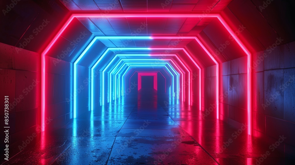 Red Blue Tunnel Abstract Background Red Blue Tunnel Abstract Background