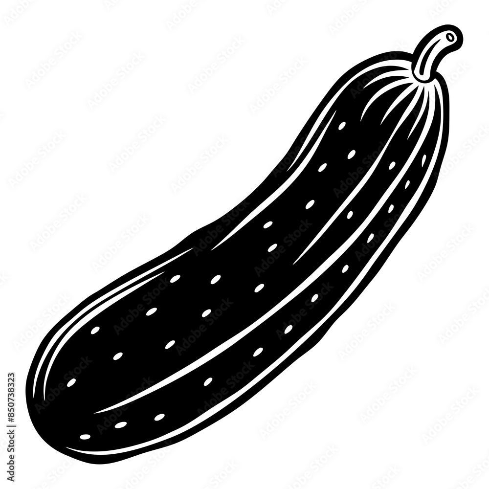  Cucumber silhouette vector illustration 