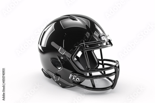 a black football helmet on a white background