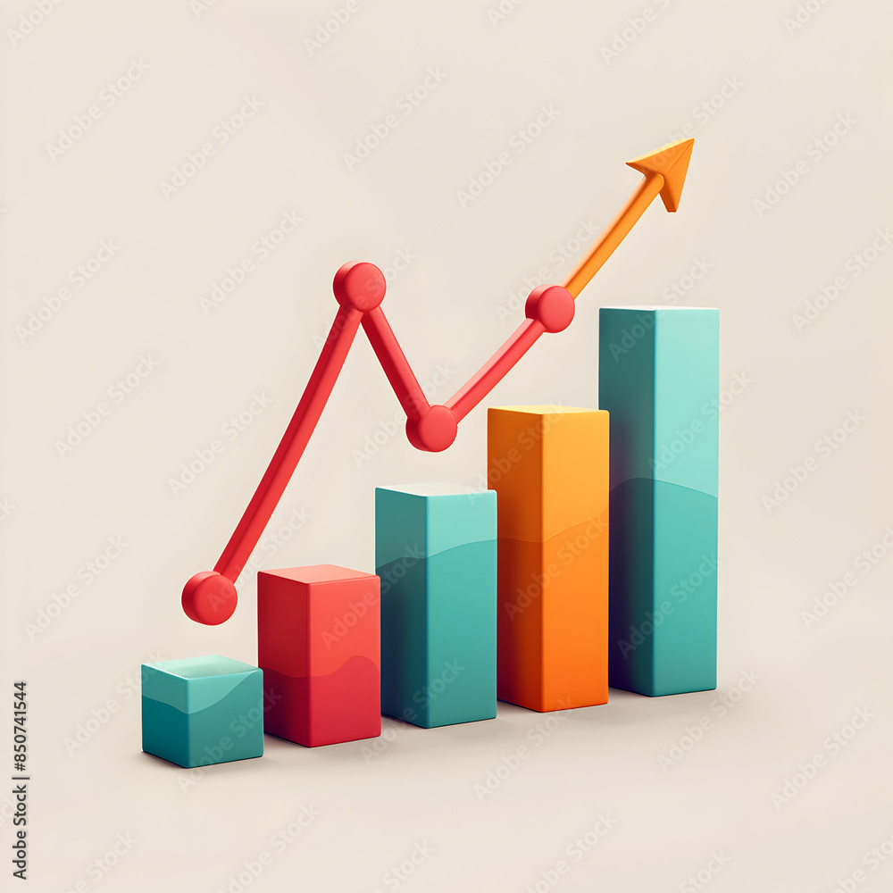 3D Flat Icon Bar Chart Trend Line Market Ads Concept with Copy Space for Trading Insights Doodle Line Cartoon Style 3D Flat Icon Bar Chart Trend Line Market Ads Concept with Copy Space for Trading Insights Doodle Line Cartoon Style
