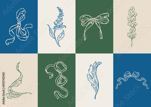 Minimalist Dolce Vita vector illustration collection. Art for greeting cards, wedding invitations, poster design, postcards, branding, logo design, background.