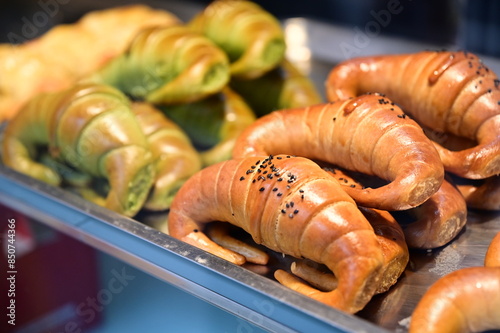 Renowned for its crispy exterior and flavorful fillings, Taiwanese croissants originated from France but integrate local Taiwanese characteristics, offering a unique taste experience. photo