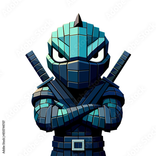 angry croc ninja in cubist comic art style vector illustration good for t-shirt print and graphic design