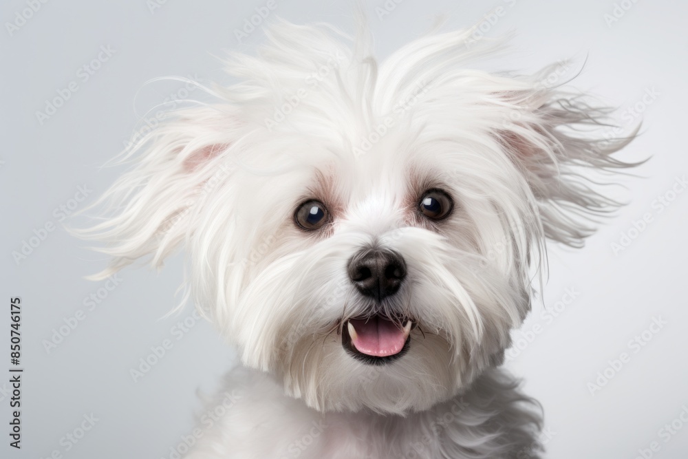 Portrait of a funny maltese in white background Portrait of a funny maltese in white background