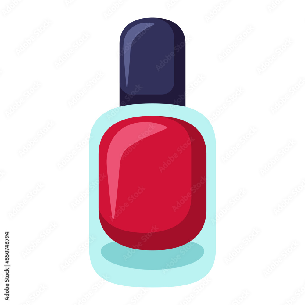 Bright nail polish. Gel polish for manicure in a bottle. Cartoon flat clipart