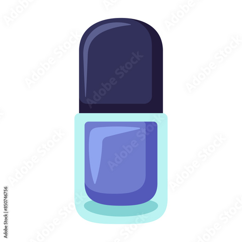 Bright nail polish. Gel polish for manicure in a bottle. Cartoon flat clipart
