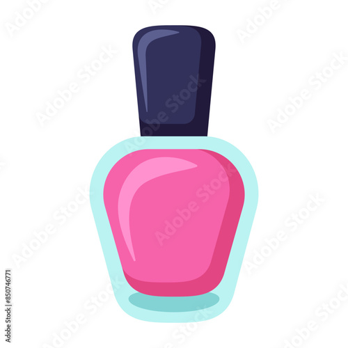 Bright nail polish. Gel polish for manicure in a bottle. Cartoon flat clipart