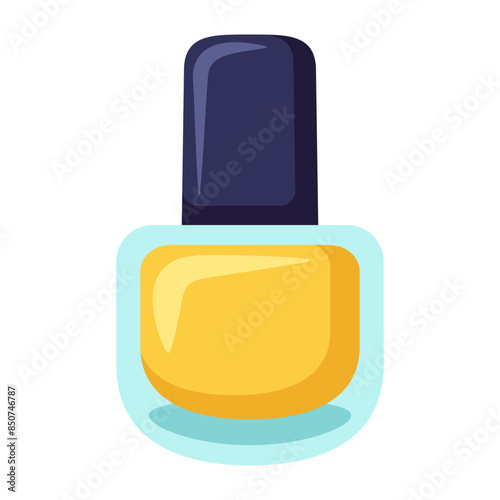 Bright nail polish. Gel polish for manicure in a bottle. Cartoon flat clipart