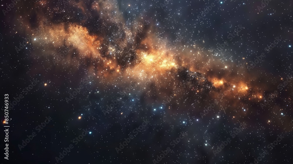 Fototapeta premium Cosmic Nebula with Bright Stars