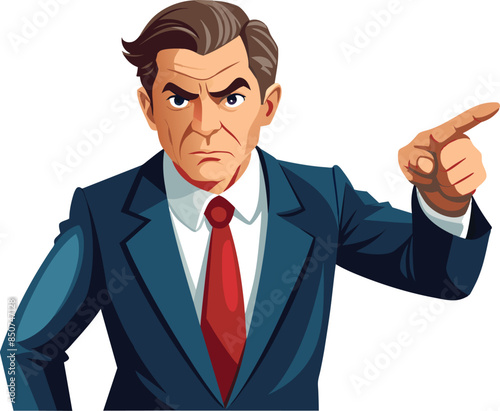 Serious businessman pointing his finger accusingly