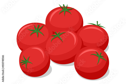 Isometric red tomatoes. Red tomatoes are juicy fruits widely used in cooking. They're rich in vitamins and antioxidants, adding vibrant color and flavor to salads, sauces. Healthy and nutritious food.