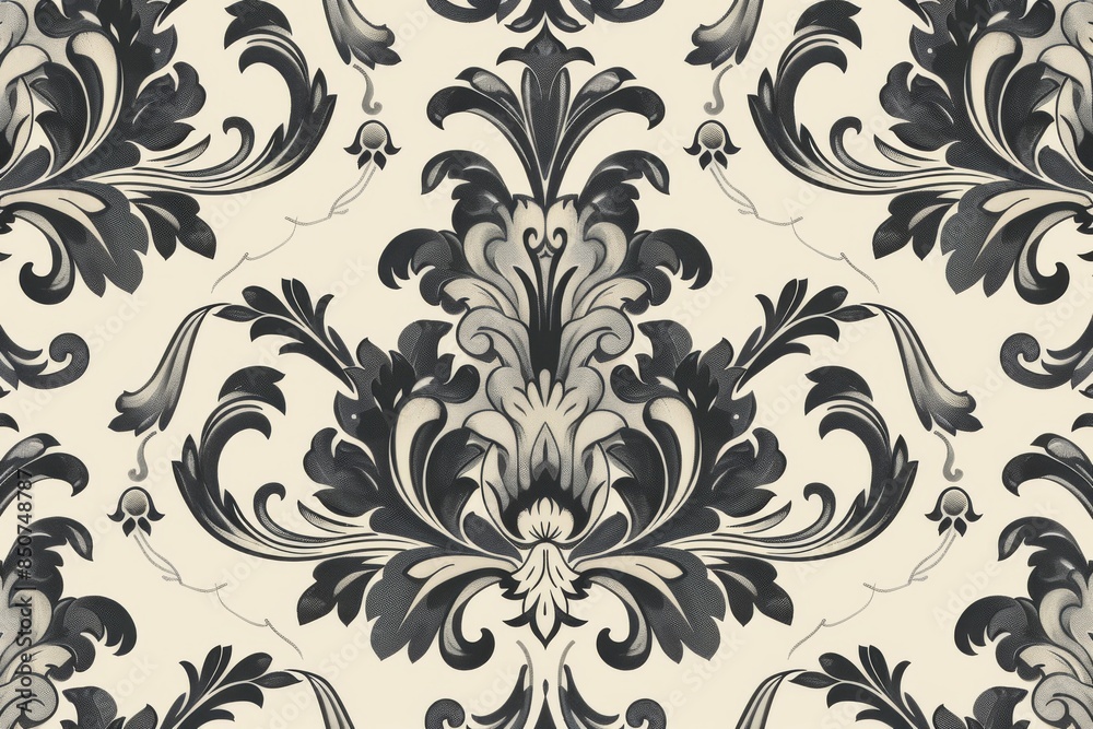 Elegant Black and White Floral Pattern Elegant Black and White Floral Pattern