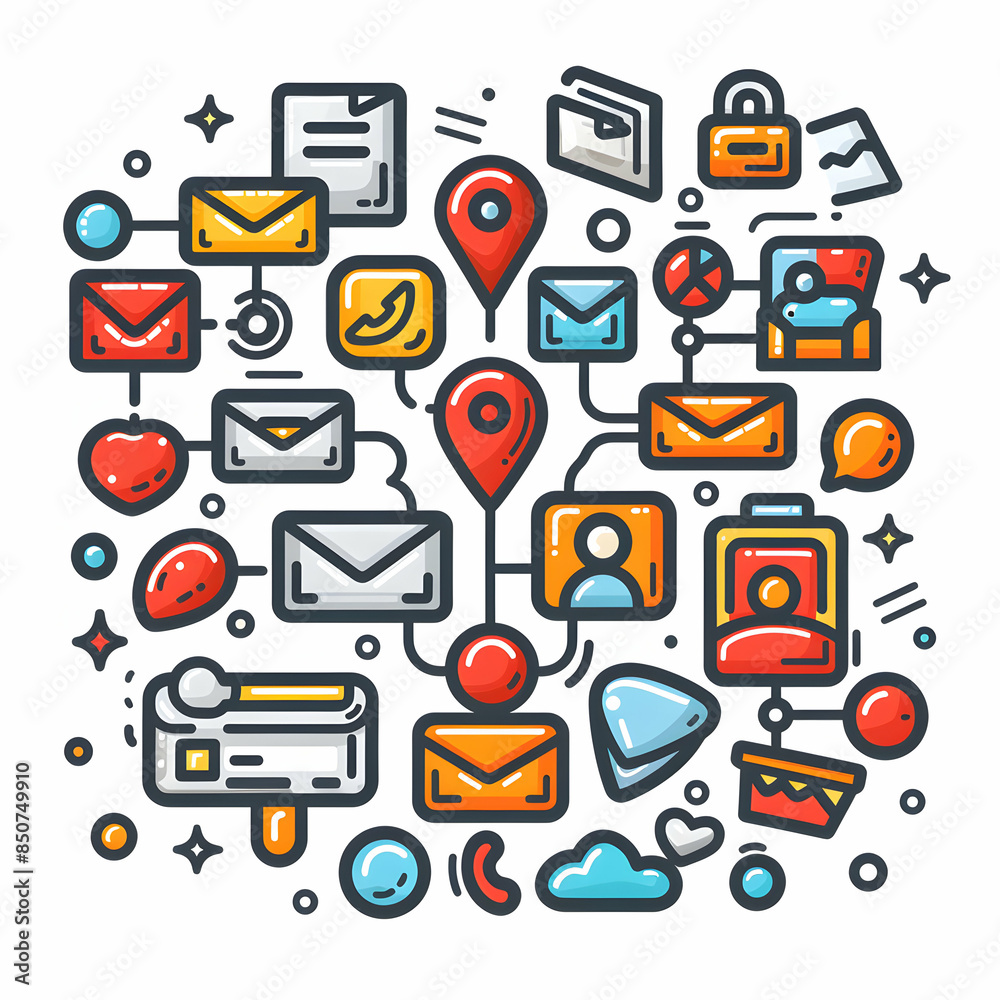 3D Flat Icon: CRM Interface  Customer Data with Ample Space for Text  Graphics