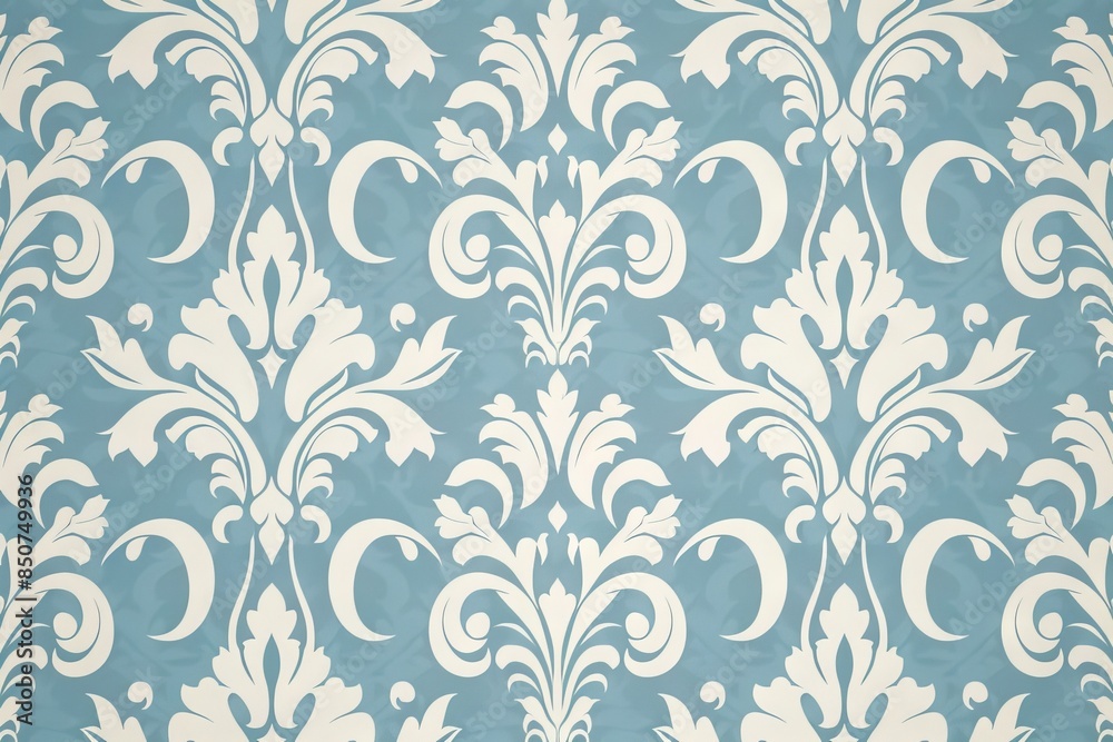 Blue and White Damask Floral Pattern Blue and White Damask Floral Pattern