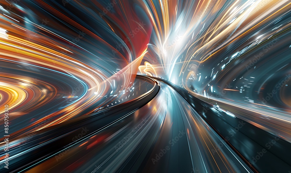 A dynamic abstract background featuring sleek speed lines intertwined with futuristic technology elements A dynamic abstract background featuring sleek speed lines intertwined with futuristic technology elements