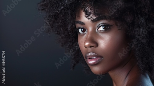 Close-up Portrait of a Woman with Curly Hair