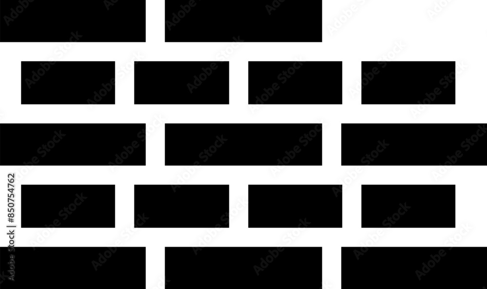 Vector Simple Wall Illustration with Bricks in Black and White Vector Simple Wall Illustration with Bricks in Black and White