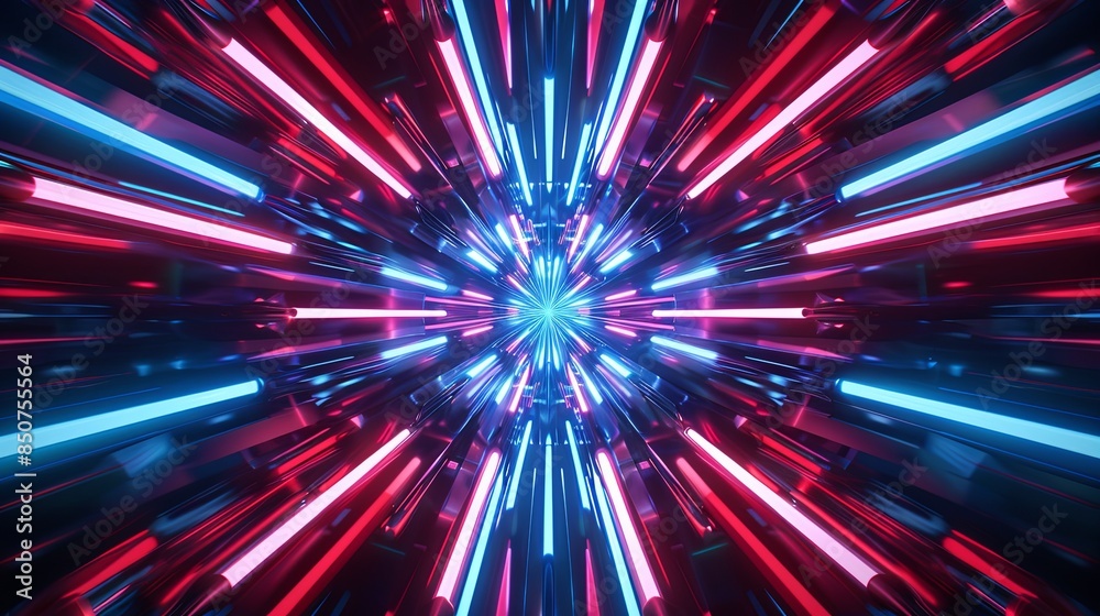 Red Blue Tunnel Abstract Background