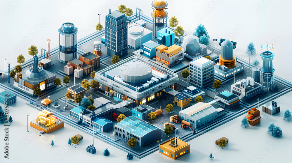 Abstract 3D Flat Icon of Central Planning Hub Symbolizing Innovation in Modern Cartoon Style Abstract 3D Flat Icon of Central Planning Hub Symbolizing Innovation in Modern Cartoon Style