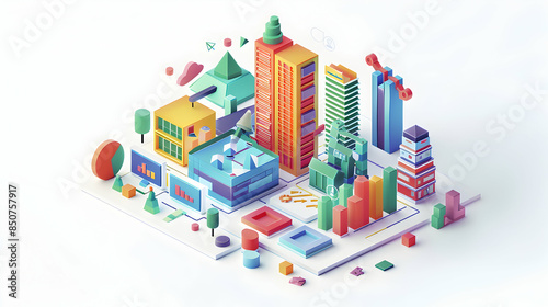 Glossy Planning Data Grids Concept: 3D Flat Icon in Cartoon Style Illustrating Innovative Production Planning Technology