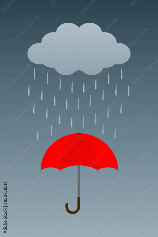Umbrella vector icon. Rain protection umbrella water symbol. Rain safety sign drop icon isolated