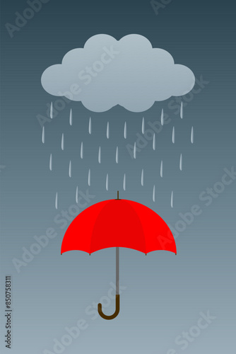 Obraz na płótnie Umbrella vector icon. Rain protection umbrella water symbol. Rain safety sign drop icon isolated w salonie