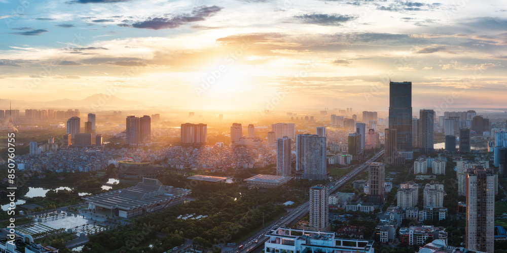 Aerial view of Hanoi city in beautiful day, modern city skyline. Stock ... - Nhu City Skyline Views
