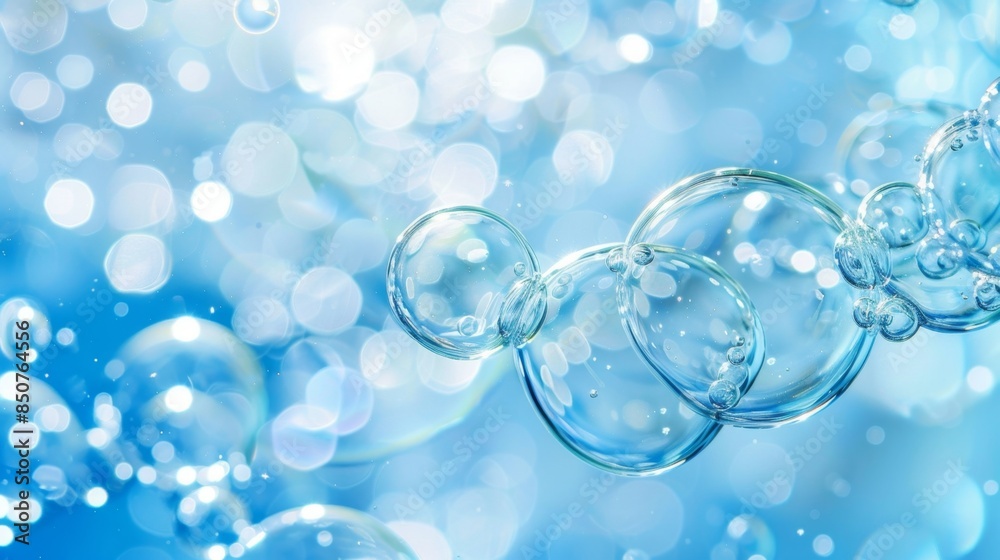Abstract image of floating soap bubbles with a bright blue bokeh background, perfect for a clean, fresh, and playful design. Abstract image of floating soap bubbles with a bright blue bokeh background, perfect for a clean, fresh, and playful design.