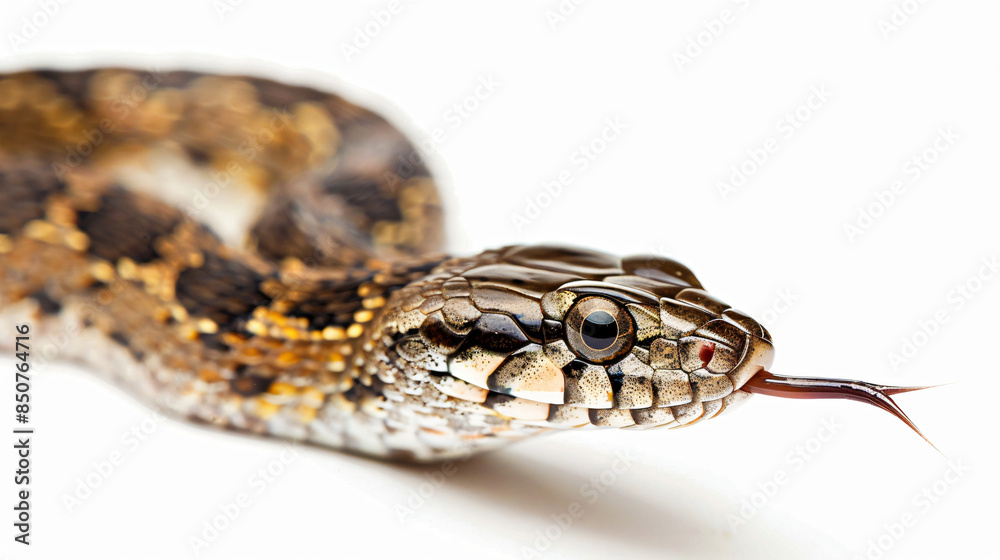 Fototapeta premium tongue snake isolate on white background