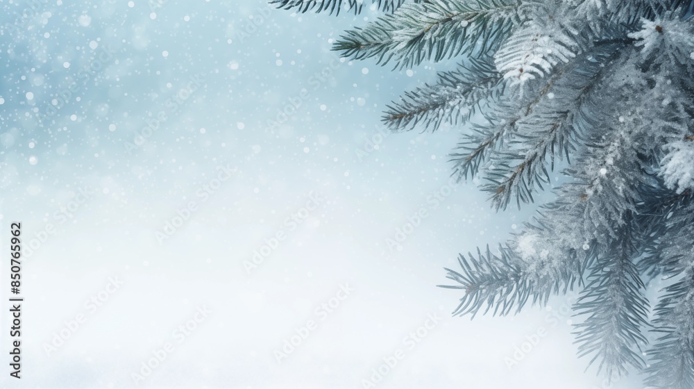 Winter abstract minimal background with fir tree branches covered with snow and copy space. Winter abstract minimal background with fir tree branches covered with snow and copy space.