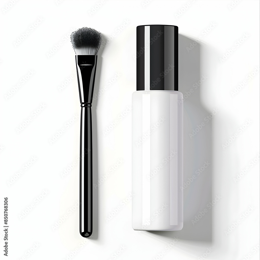 3D Flat Icon: Makeup Setting Spray and Contour Brush Design with Ample Space for Text and Graphics 3D Flat Icon: Makeup Setting Spray and Contour Brush Design with Ample Space for Text and Graphics