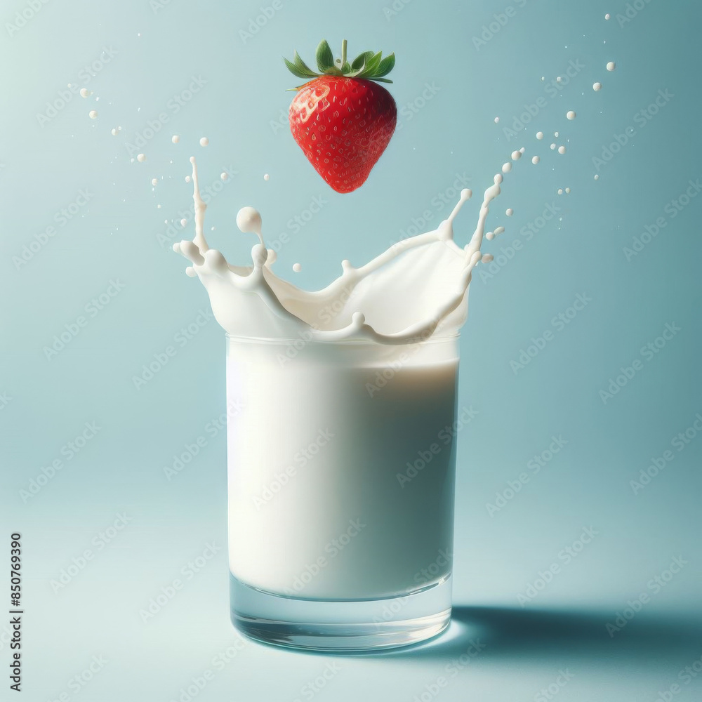 Refreshing Strawberry Splash in Milk: A Healthy and Summery Treat Refreshing Strawberry Splash in Milk: A Healthy and Summery Treat