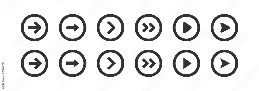 Arrow icon set. Direction pointer. Next button. Interface cursor. Arrow icon set. Direction pointer. Next button. Interface cursor.