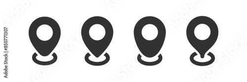 Location marker icon. Map pin. Navigation pointer. GPS place. Geo position.