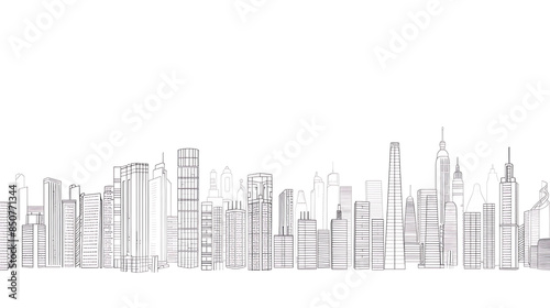 Wallpaper Mural skyscraper line art, wallpaper, the beauty of the lines of buildings in the middle of the city Torontodigital.ca