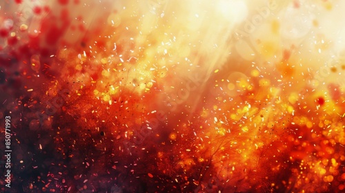 Abstract Watercolor Painting of Fall Leaves and Sunlight