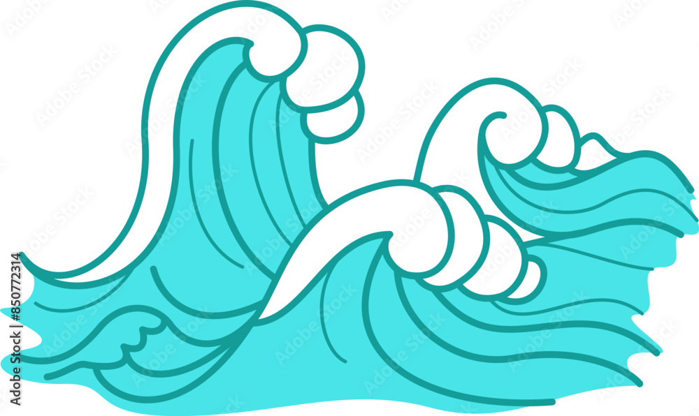 ocean wave hand drawn doodle illustration ocean wave hand drawn doodle illustration