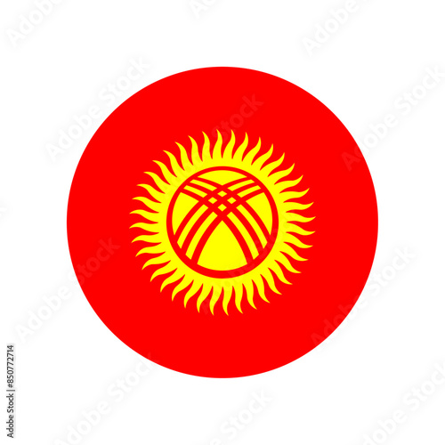 Round Kyrgyzstan flag icon