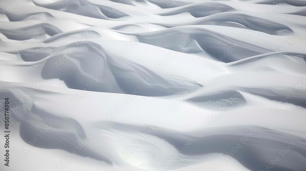 Close-up of snow drifts, bright daylight, smooth and undulating with subtle shadows. Close-up of snow drifts, bright daylight, smooth and undulating with subtle shadows.