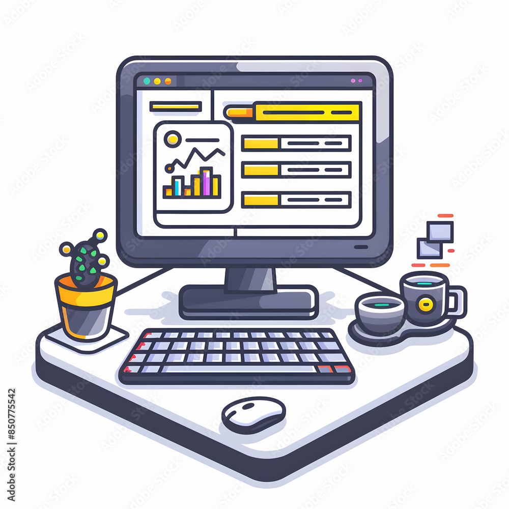 Customizable 3D Flat Icon: Programming Dashboard and Coding Workflow with Blank Area for Branding Doodle Line Cartoon Style Customizable 3D Flat Icon: Programming Dashboard and Coding Workflow with Blank Area for Branding Doodle Line Cartoon Style