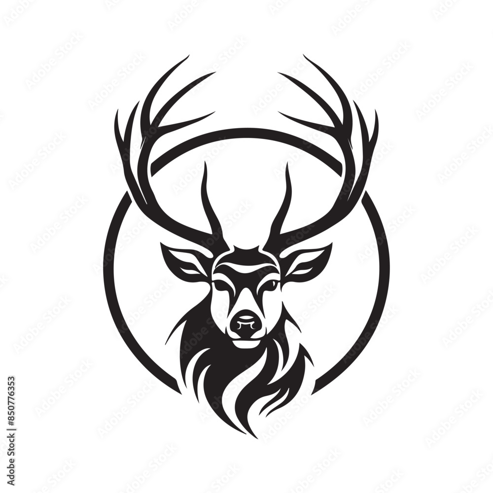Design deer head isolated white background. Deer head sign logo Stock Illustration Design deer head isolated white background. Deer head sign logo Stock Illustration