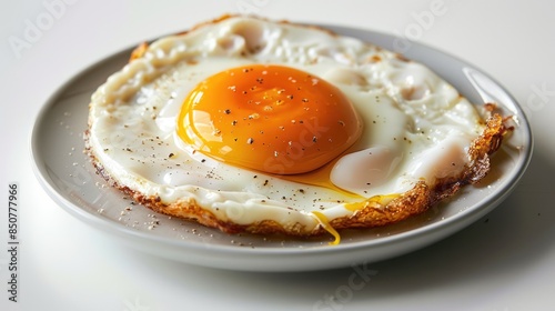 fried egg isolated on white background