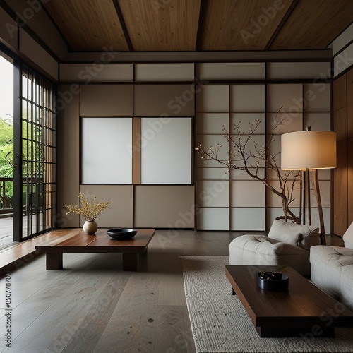 japanese interior and decoration in living room