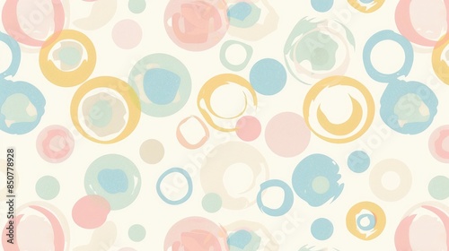 Wallpaper Mural Pastel colored Circular Seamless Pattern for Textile Prints Packaging Wrapping Paper and Decoration Torontodigital.ca