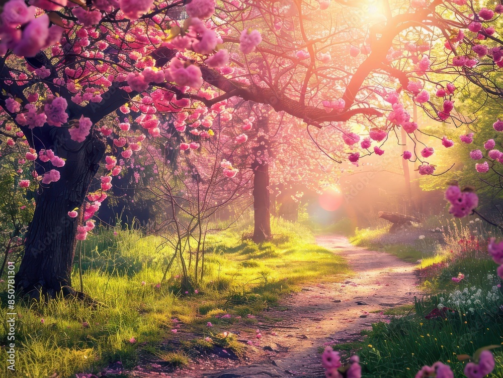 A beautiful spring day in the park A beautiful spring day in the park